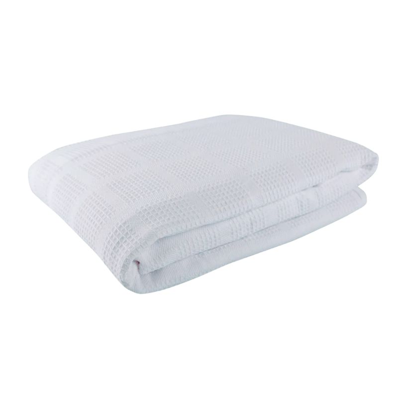 GENERICO - Colcha cobija Galleta Piqué Pastell Sencilla 1.50x2.20 700 gr Blanco