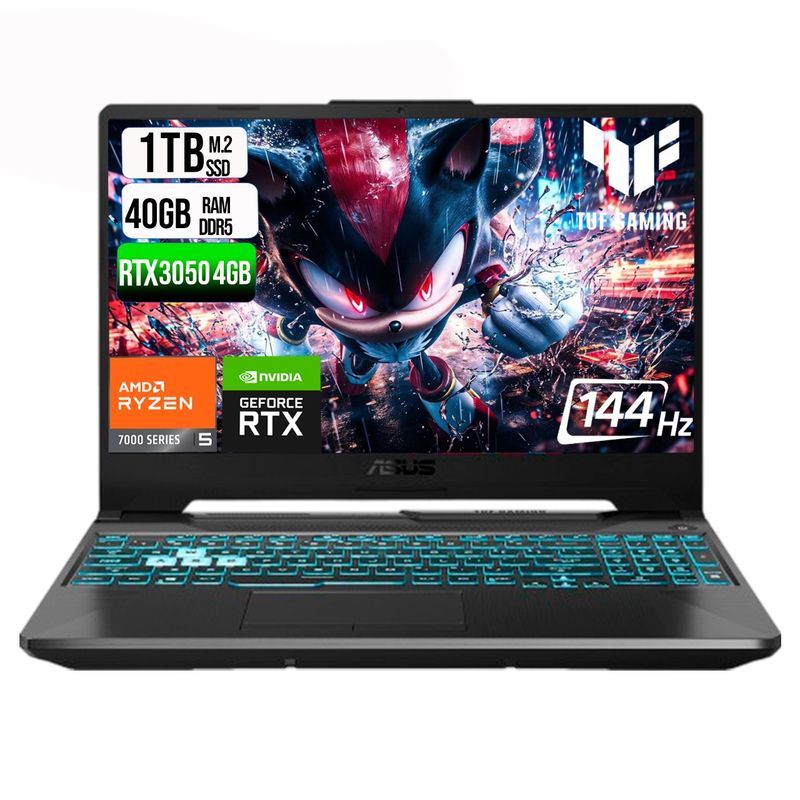 ASUS - ASUS TUF A15 AMD RYZEN 5 7535HS SSD 1TB RAM 40GB DDR5 15,6 FHD RTX 3050 4GB