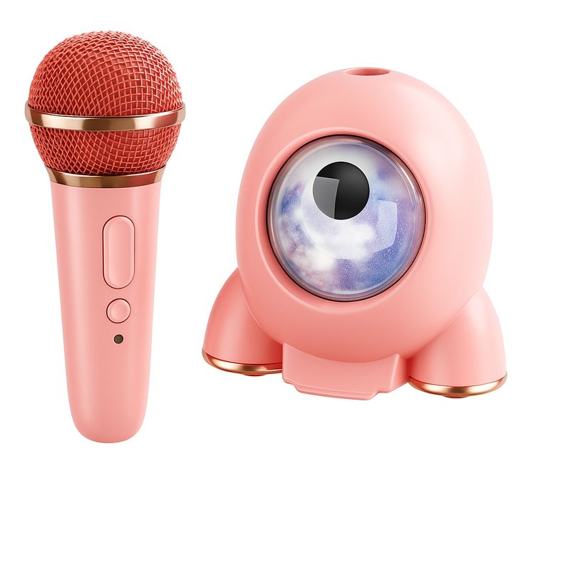 GENERICO - Parlante Karaoke Infantil MC-009 con Micrófono Inalámbrico y Luces LED
