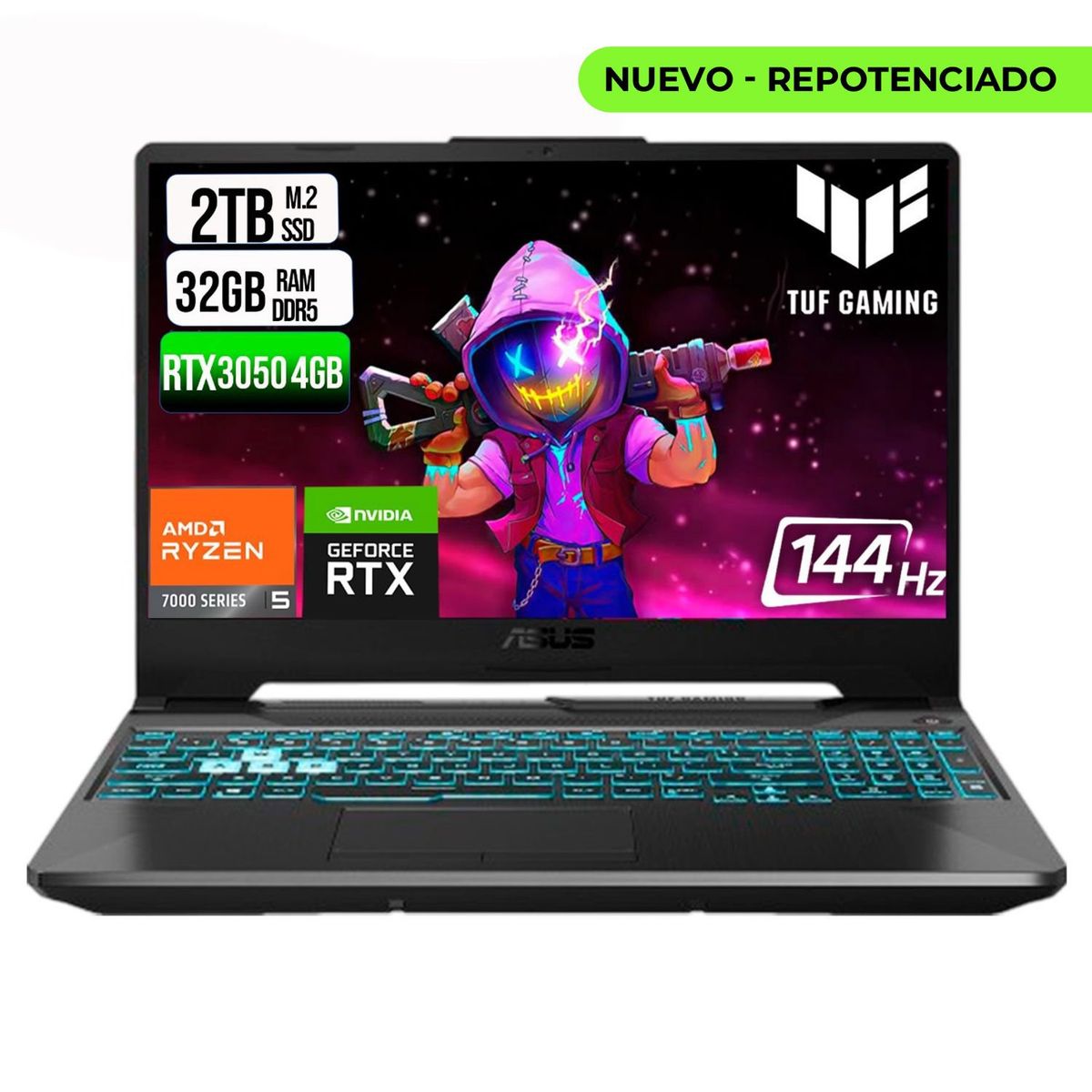 ASUS - ASUS TUF A15 AMD RYZEN 5 7535HS SSD  2TB RAM 32GB DDR5 15,6 FHD RTX 3050 4GB