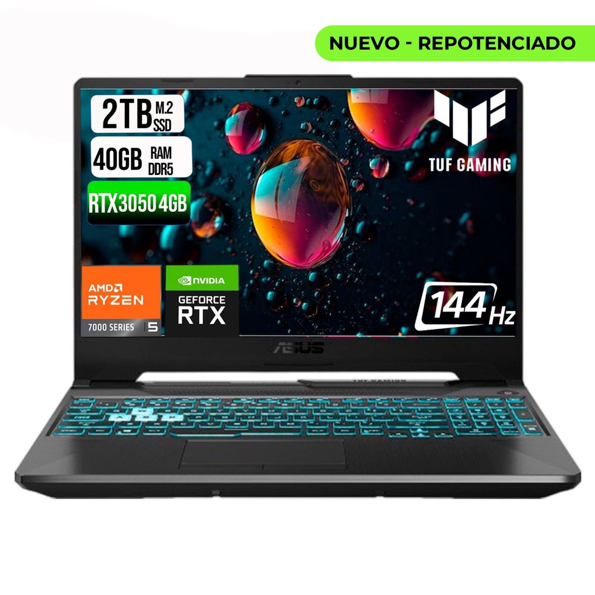 ASUS - Portátil Asus TUF A15 Ryzen 5 RTX 3050 40GB RAM 2TB SSD 15.6"