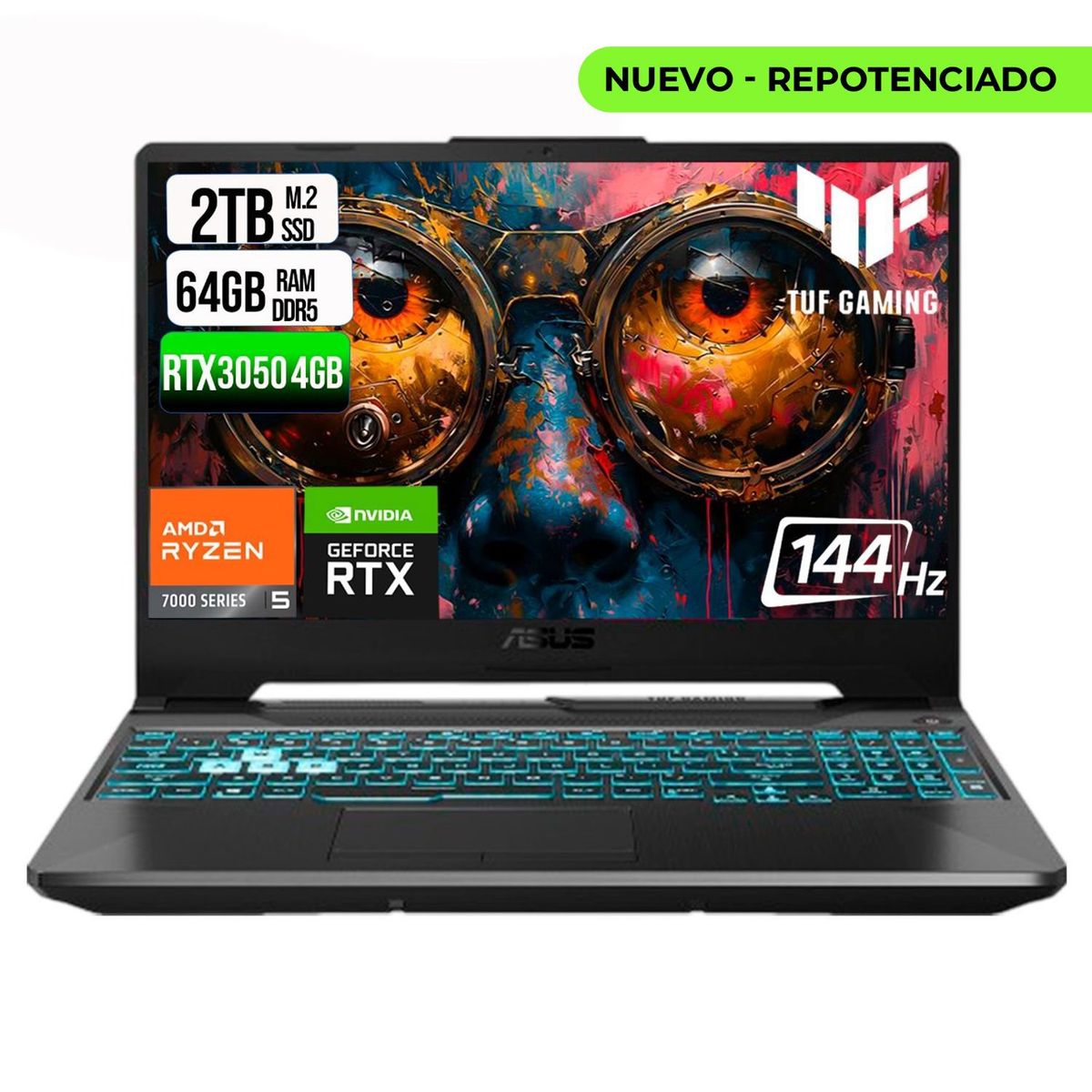 ASUS - Portátil Asus TUF A15 Ryzen 5 RTX 3050 64GB RAM 2TB SSD