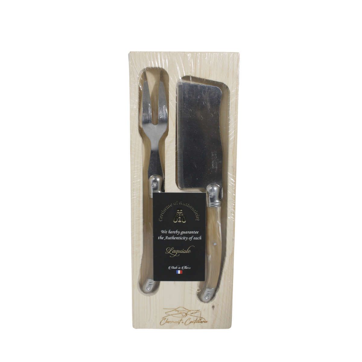 LAGUIOLE - Set de 2 cuchillos para queso, rubio jaspeado – Laguiole Clermont