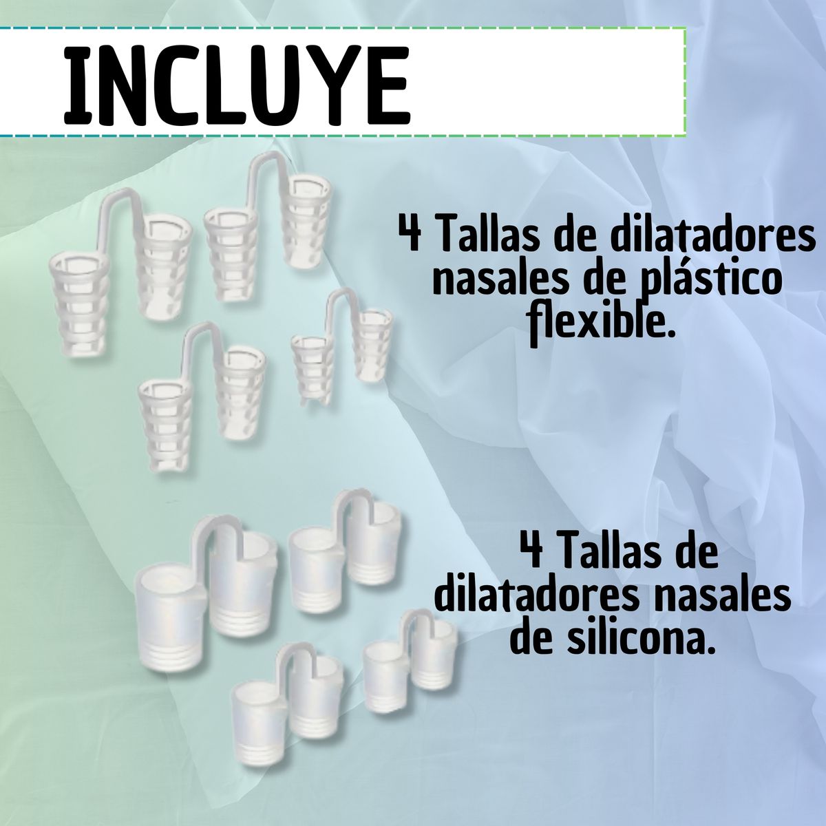 GENERICO - Dilatadro Nasal Antirronquido 4 Tallas 8 Pares