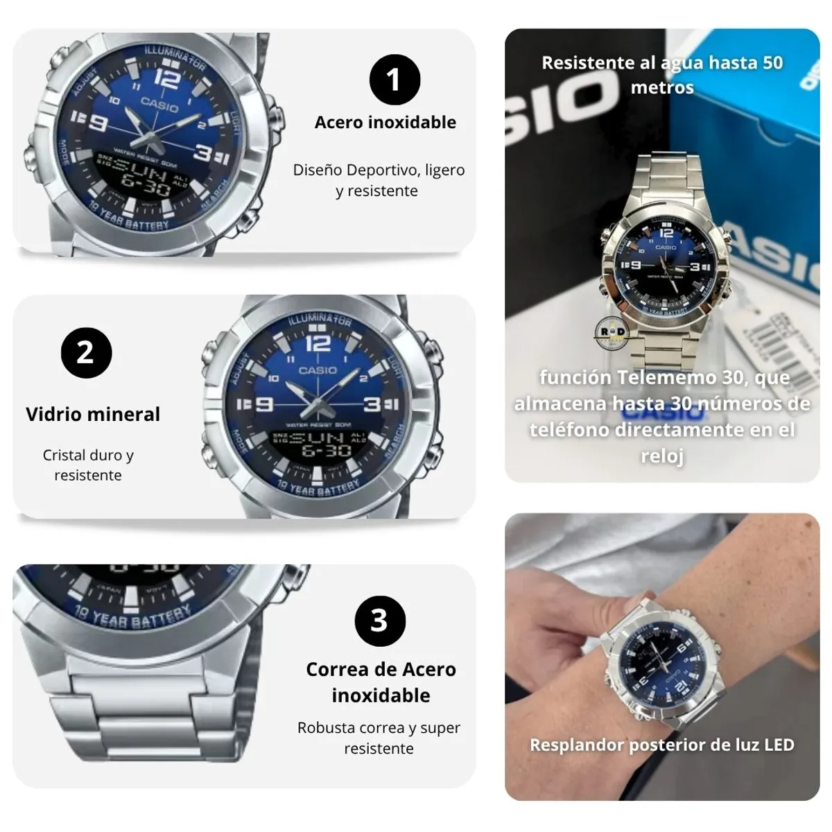 CASIO - Reloj Casio AMW-870DA-2A1 Análogodigital - Elegante