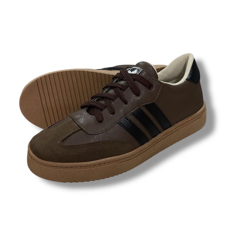 XIAN SHOES - mocasines cordones caballero Cafe lineas negra v15