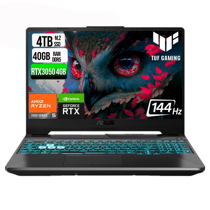 ASUS - ASUS TUF A15 AMD RYZEN 5 7535HS SSD 4TB RAM 40GB DDR5 15,6 FHD RTX 3050 4GB