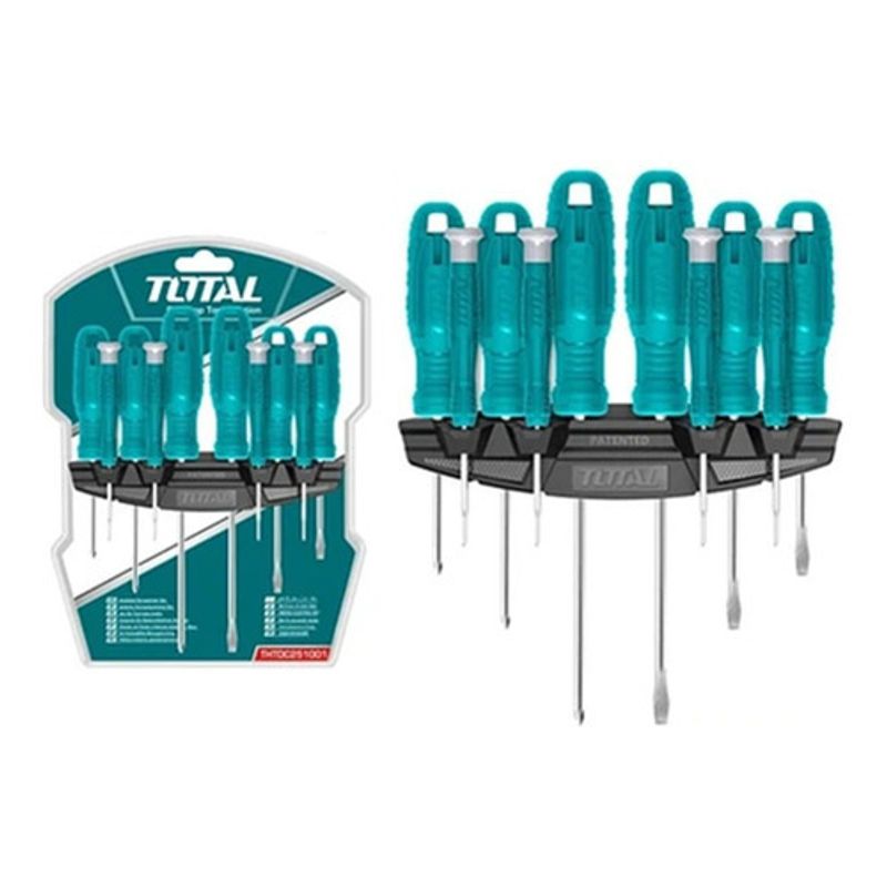 TOTAL - Juego Desatornilladores 10 Piezas Total