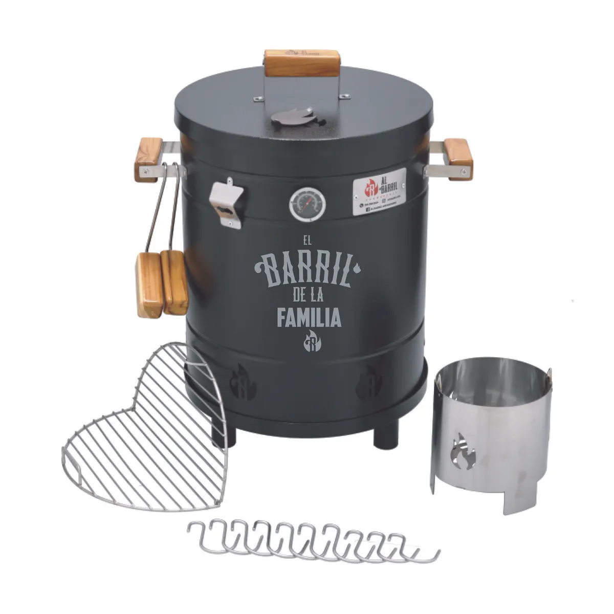 AL BARRIL - Barril Familiar: Barril Asador 20 lb + Personalizado + Accesorios