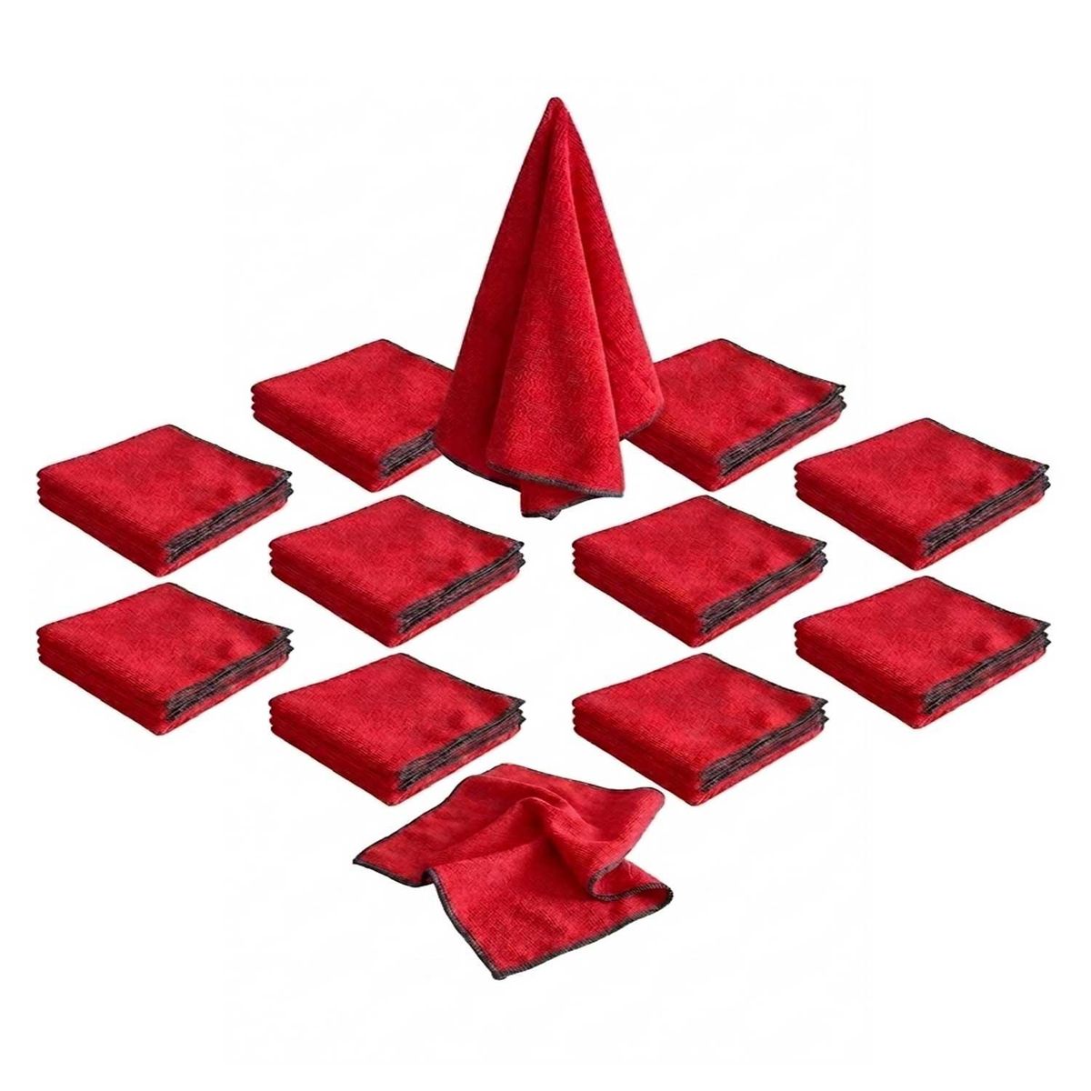 VELBROS - Bayetilla Roja Blanca Paño Limpion Franela Aseo X12 - Rojo - 35x60cm