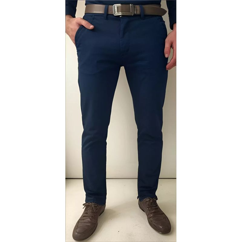 ABC - Pantalon dril licrado para hombre clasico colores drill elegante