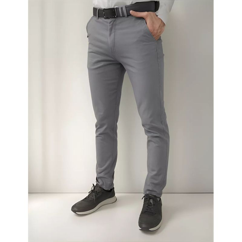 ABC - Pantalon dril licrado para hombre clasico colores drill elegante