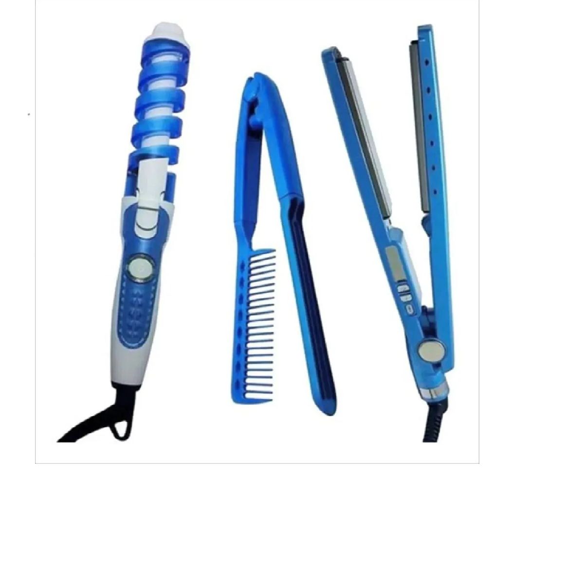 SKY - Combo Plancha De Cabello Nano Titanium + Rizador + Peine