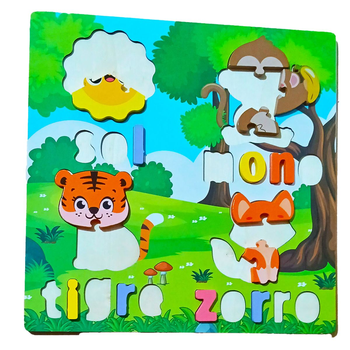 GENERICO - Rompecabezas 4 Animales De La Selva Para Niños
