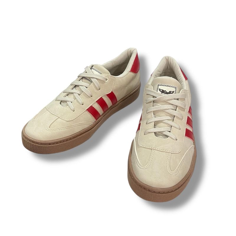 XIAN SHOES - mocasines cordones hombre beige linea roja