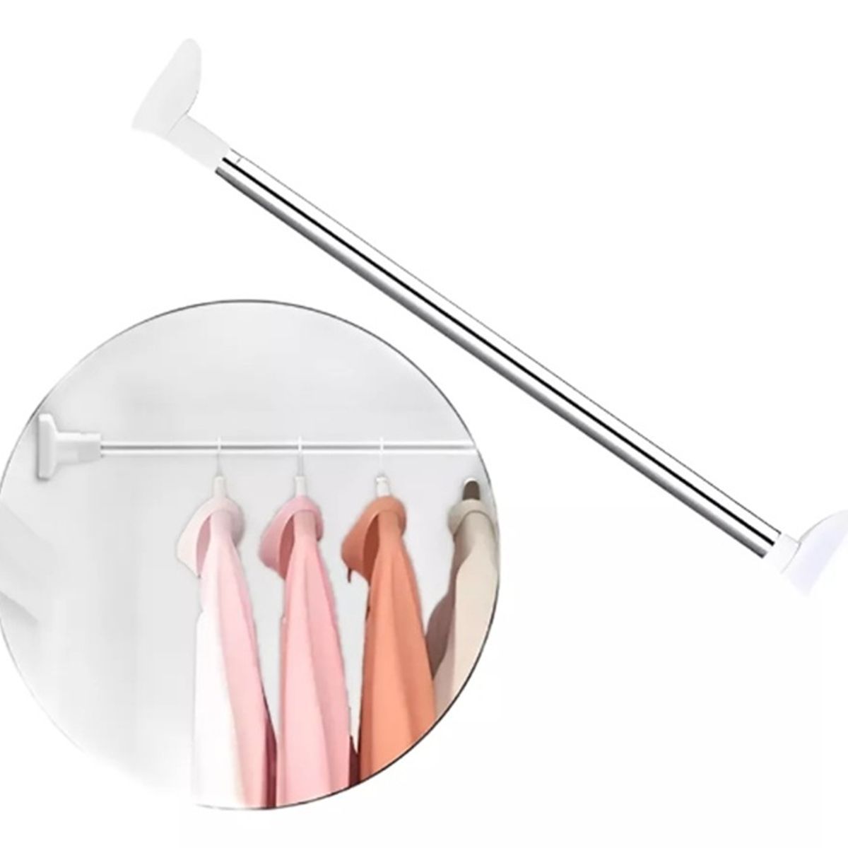 GENERICO - Tubo Para Colgar Ropa 70 -120 CM