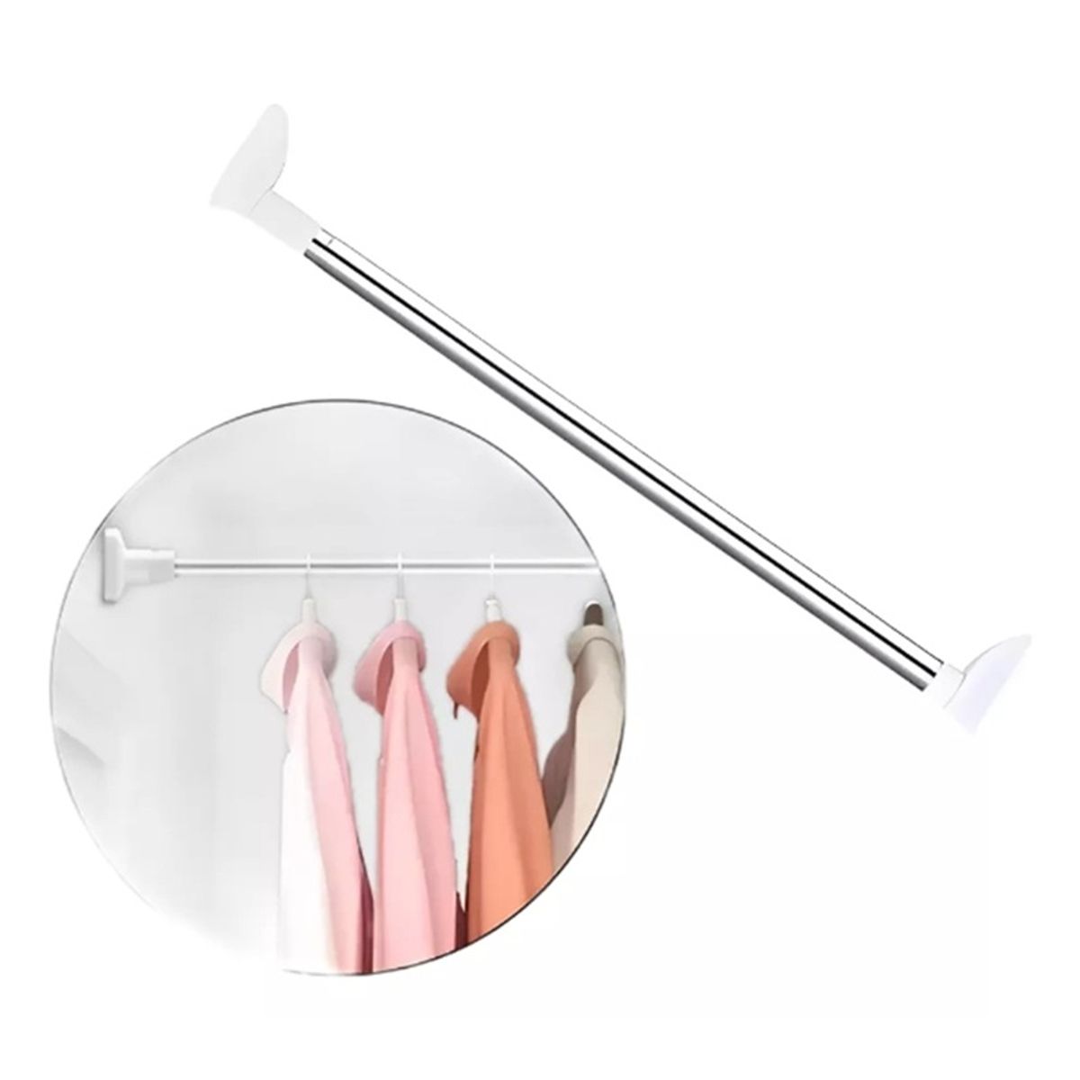 GENERICO - Tubo Para Colgar Ropa 70 -120 CM