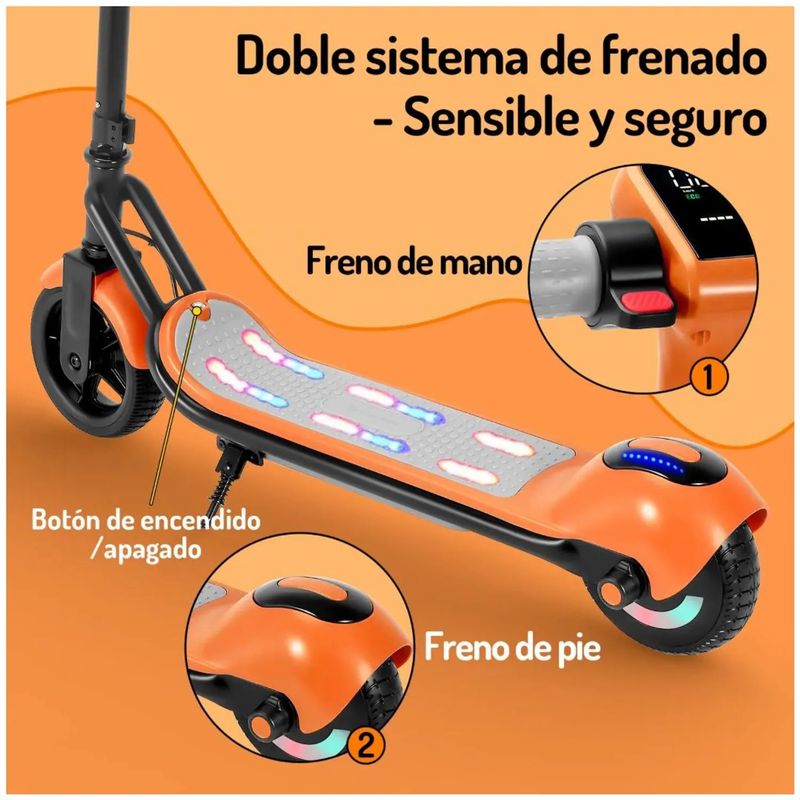AMERICAN GENERICS - Scooter Eléctrico Infantil con Parlante Bluetooth