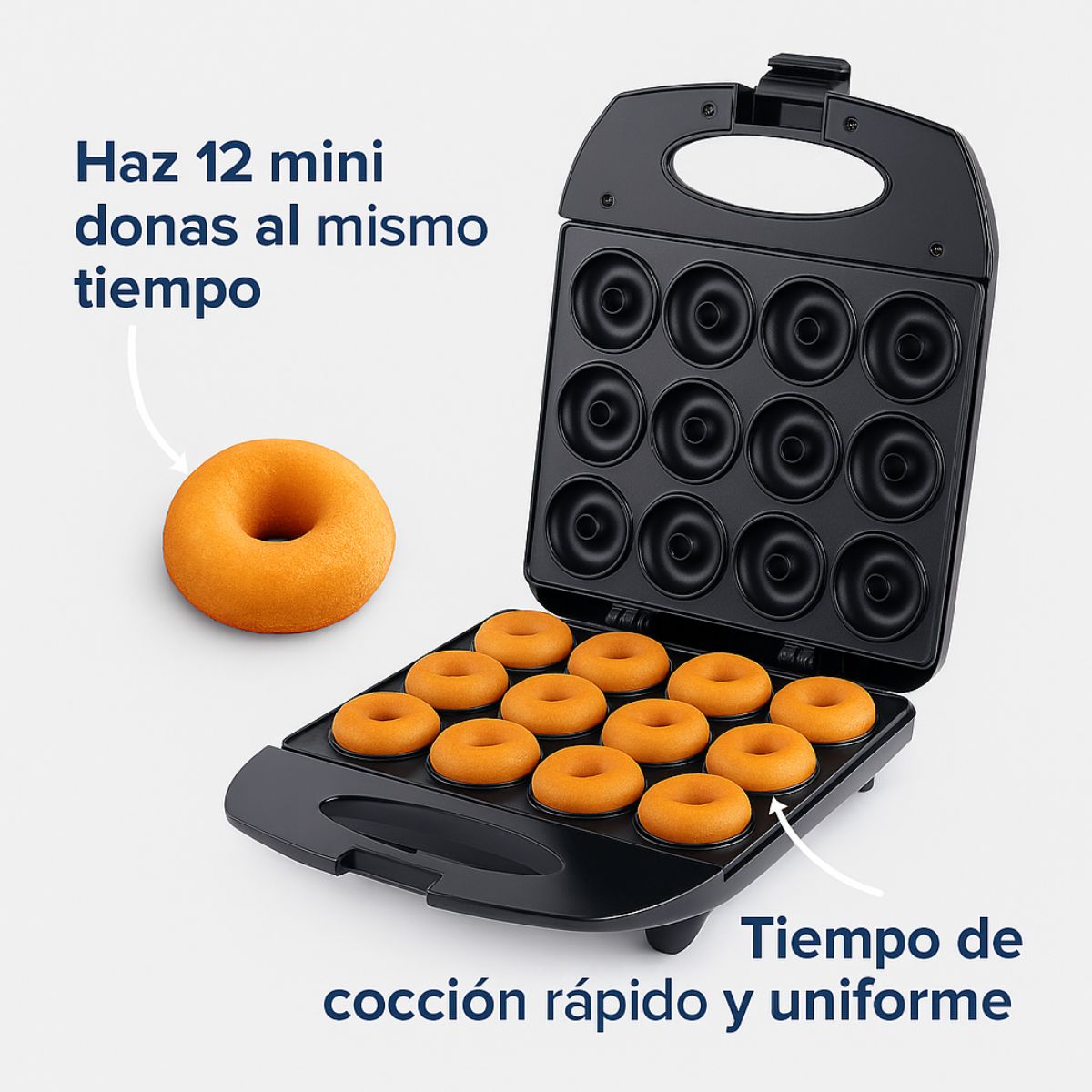 SOKANY - Máquina Mini Donas Antiadherente X12 Eléctrica Repostería