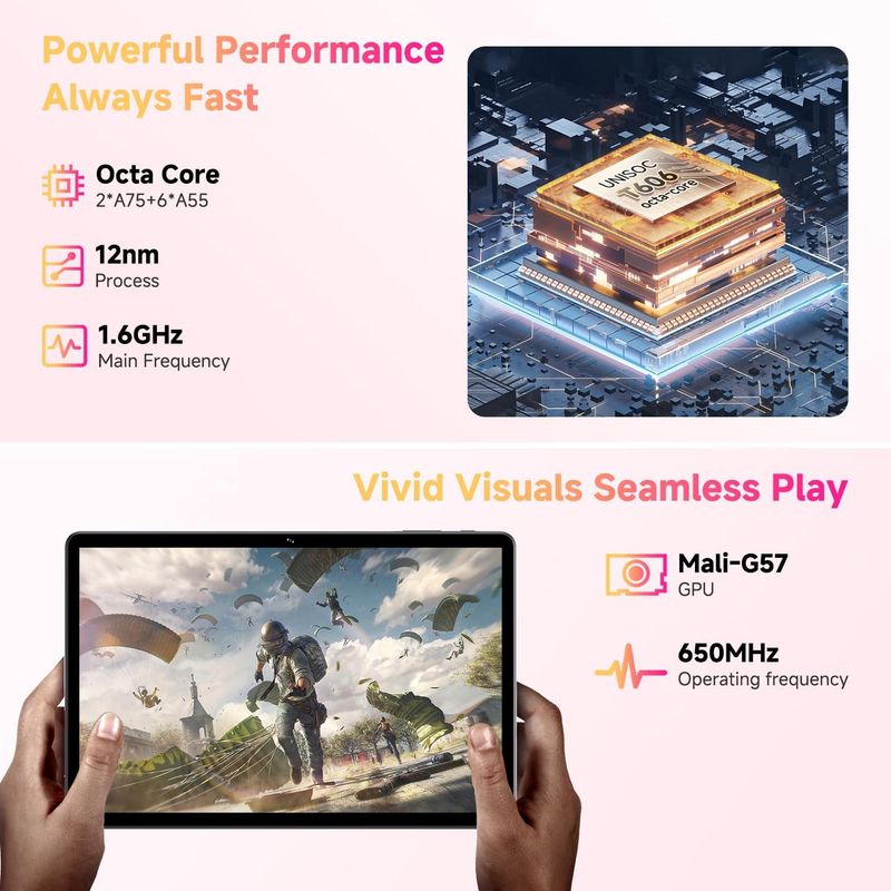CHUWI - TABLET ANDROID 14 8GB RAM 128GB TELEFONO  7000mAh, 4G LTE, WiFi 5G, GPS, BT 5.0, tipo C