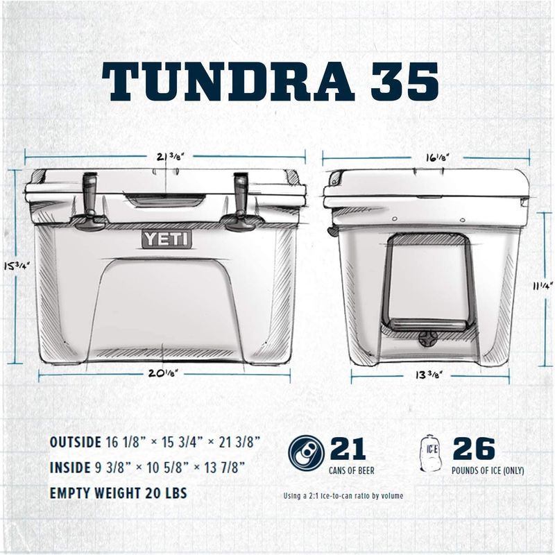 YETI - Cooler YETI Tundra 35 - Resistente Aislamiento Superior
