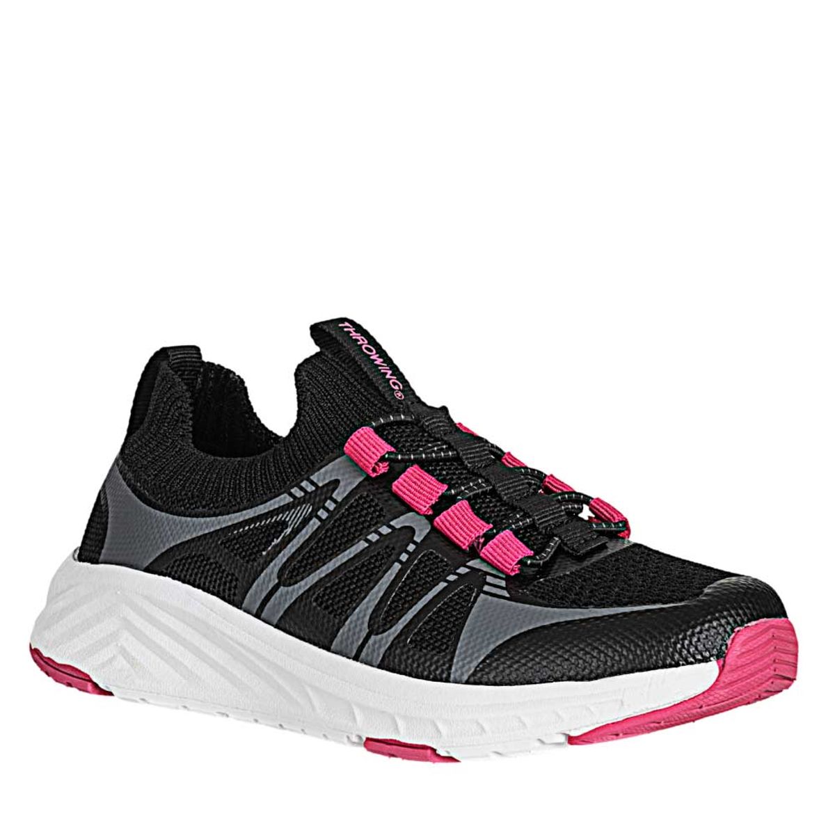 THROWING - Tenis de Niña marca THROWING en Color NEGRO FUCSIA   TENIS FUZ 15-25-