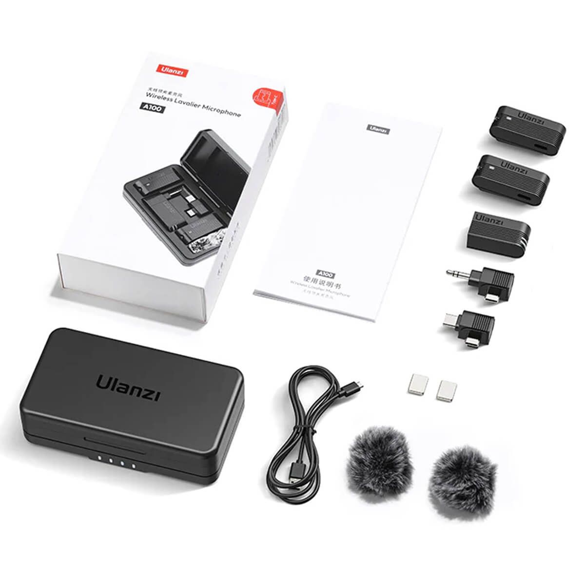 ULANZI - Micrófonos inalámbricos Ulanzi A100 USB-C TRS Celular Camara