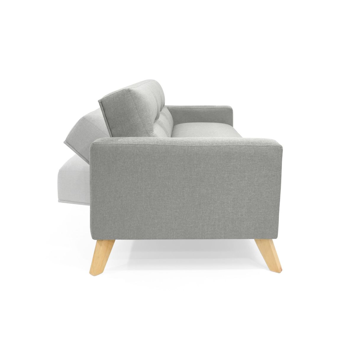 VENECIA - Sofa Cama Reclinable Sion 205x82x83 Tela Poliéster Plata