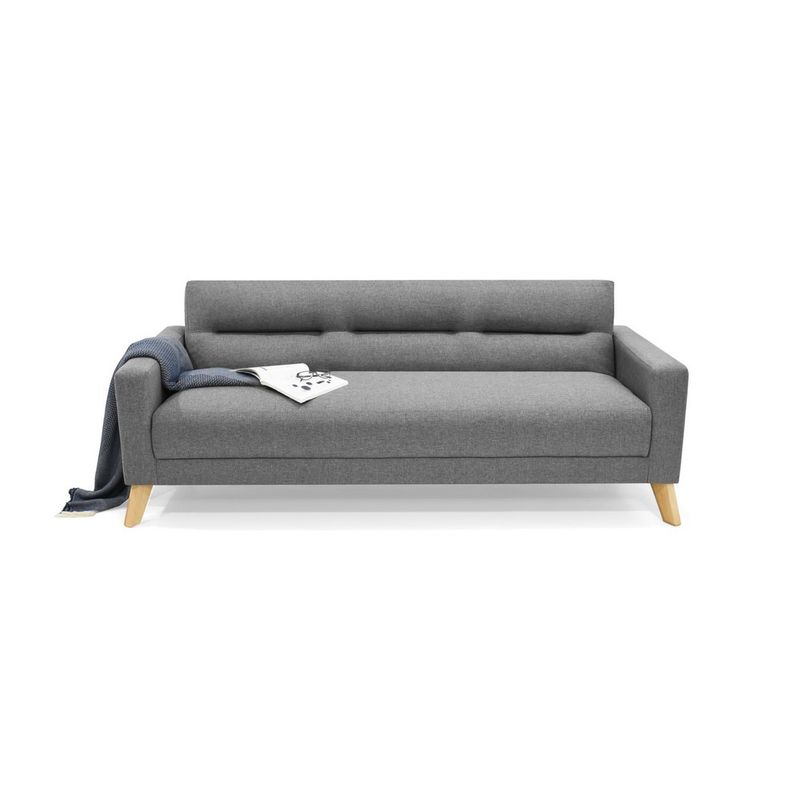 VENECIA - Sofa Cama Reclinable Sion 205x82x83 Tela Poliéster Gris