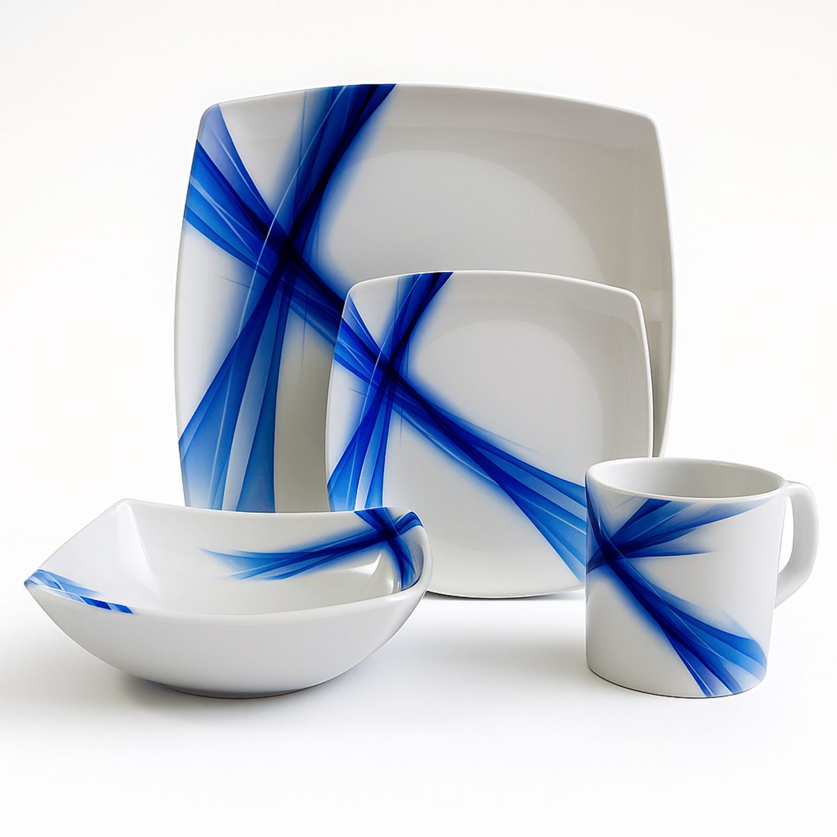 KITCHENWARE - VAJILLA ASTER  LÍNEAS AZULES