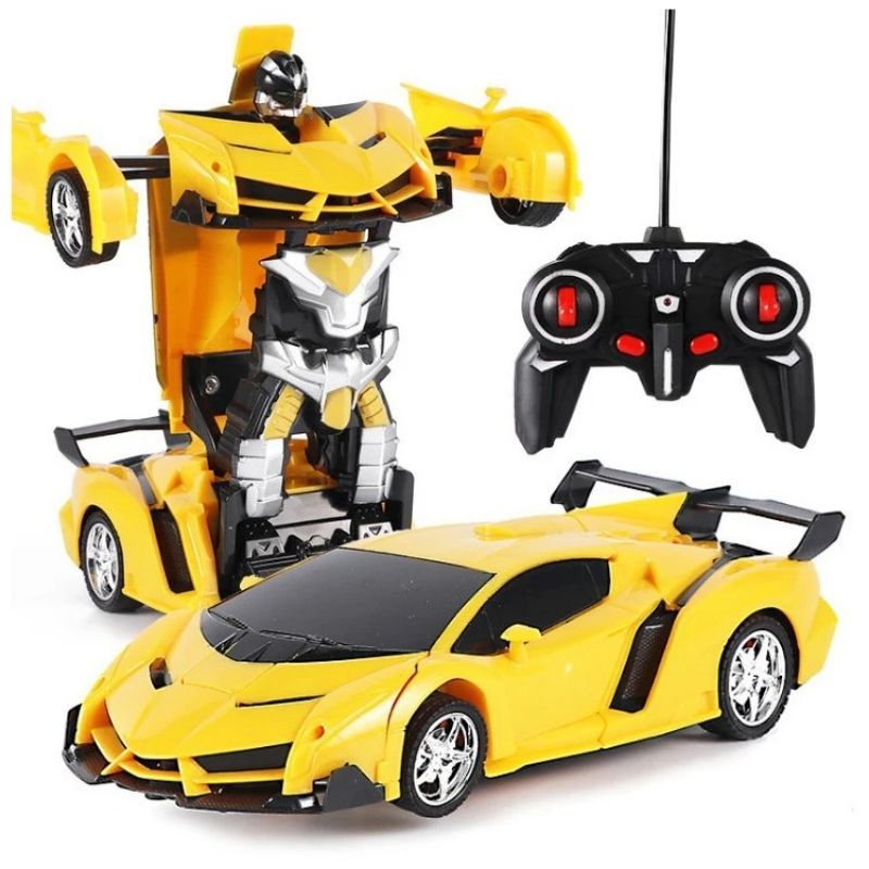 GENERICO - Carro Control Remoto Transformer Superdeportivo Lamborghini - Amarillo
