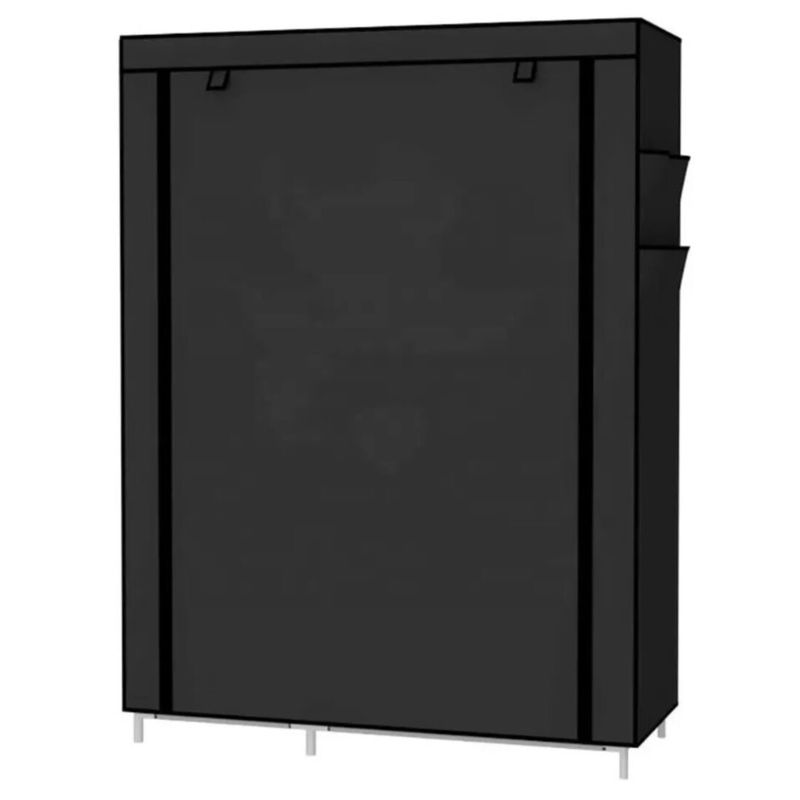 GENERICO - Closet Armable Portatil R07 Entrepaños Tela Ecologica Negro