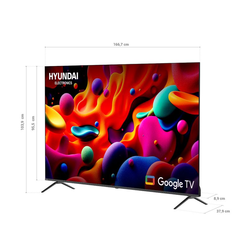 HYUNDAI - Televisor HYUNDAI 75 4K UHD Mini QLED Smart tv Google HYLED7503QMG