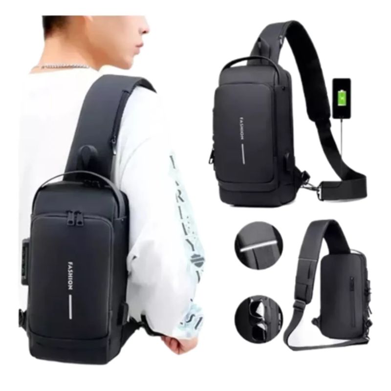 GENERICO - Bolso Manos Libres Tipo Pechero Para Hombre Con Clave