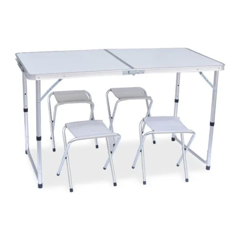 GENERICO - Mesa Plegable Para Camping Con 4 Sillas F11