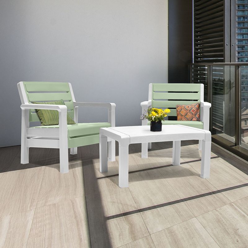 RIMAX - Combo Balcón 2 Sillones + Mesa de Centro RIMAX - Verde Salvia