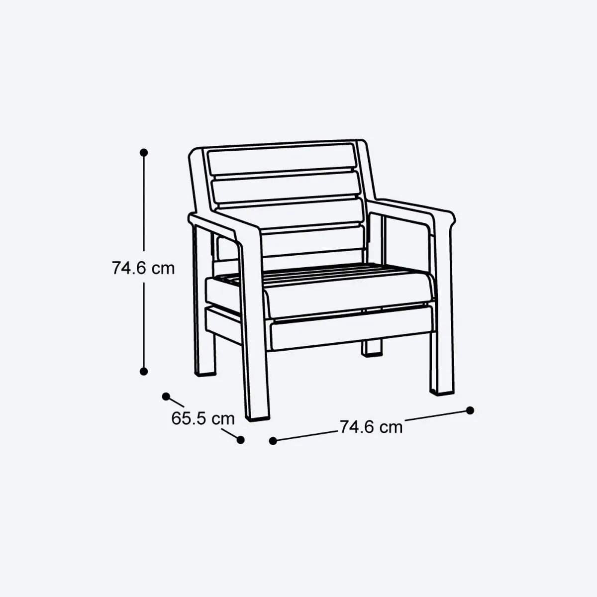 RIMAX - Combo Balcón 2 Sillones + Mesa de Centro RIMAX - Verde Salvia