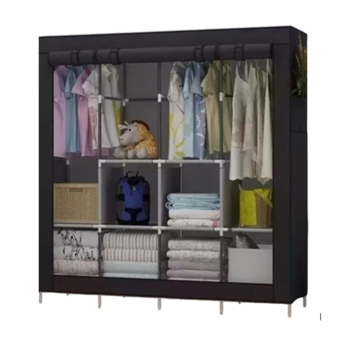 GENERICO - Closet Ropero Armable 4 Módulos Zebbris Color Negro