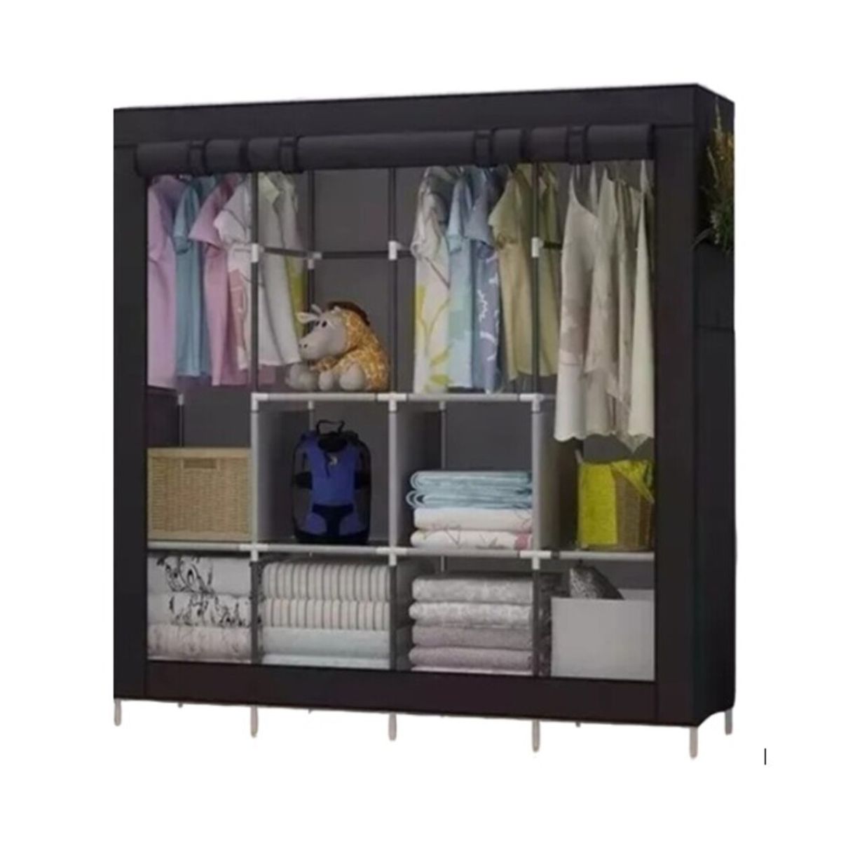 GENERICO - Closet Ropero Armable 4 Módulos Zebbris Color Negro