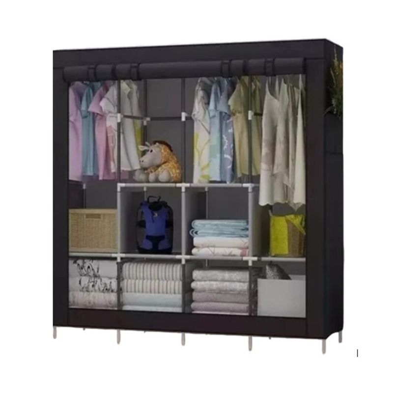 GENERICO - Closet Ropero Armable 4 Módulos Zebbris Color Negro