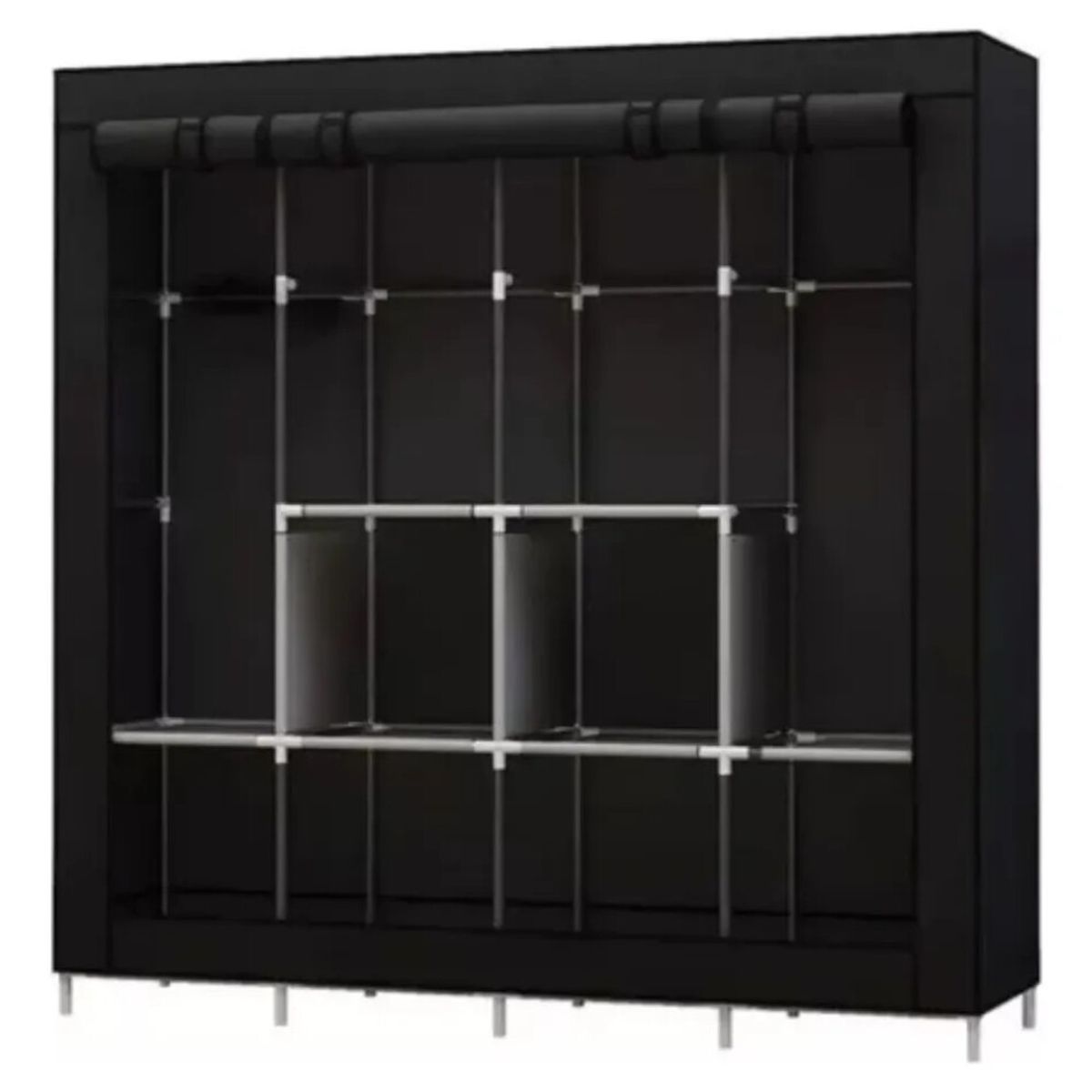 GENERICO - Closet Ropero Armable 4 Módulos Zebbris Color Negro
