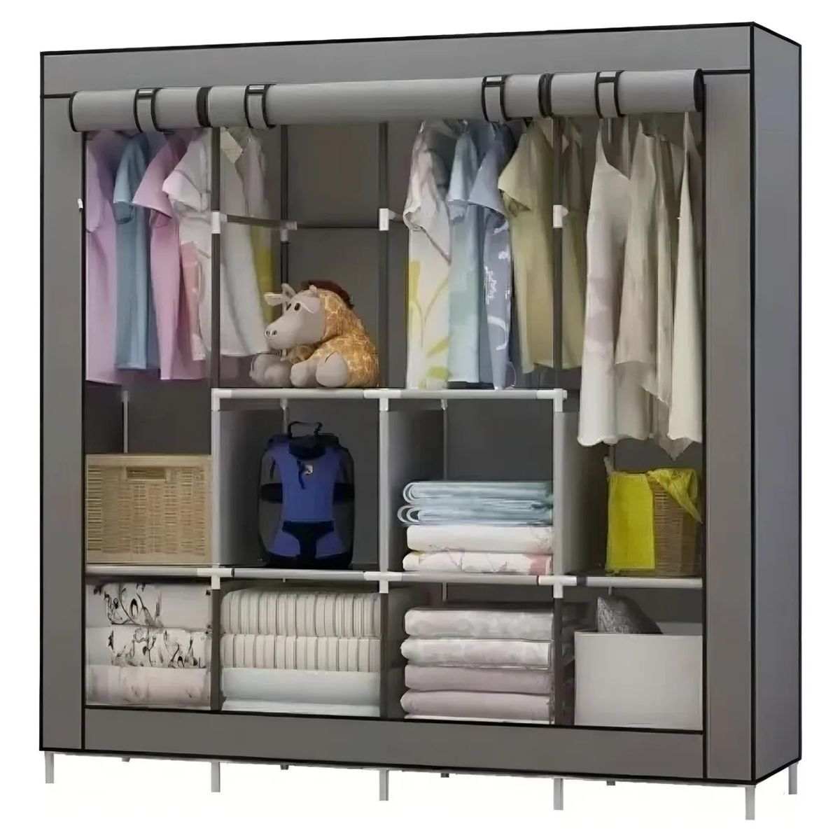 GENERICO - Closet Ropero Armable 4 Módulos Zebbris Color Gris