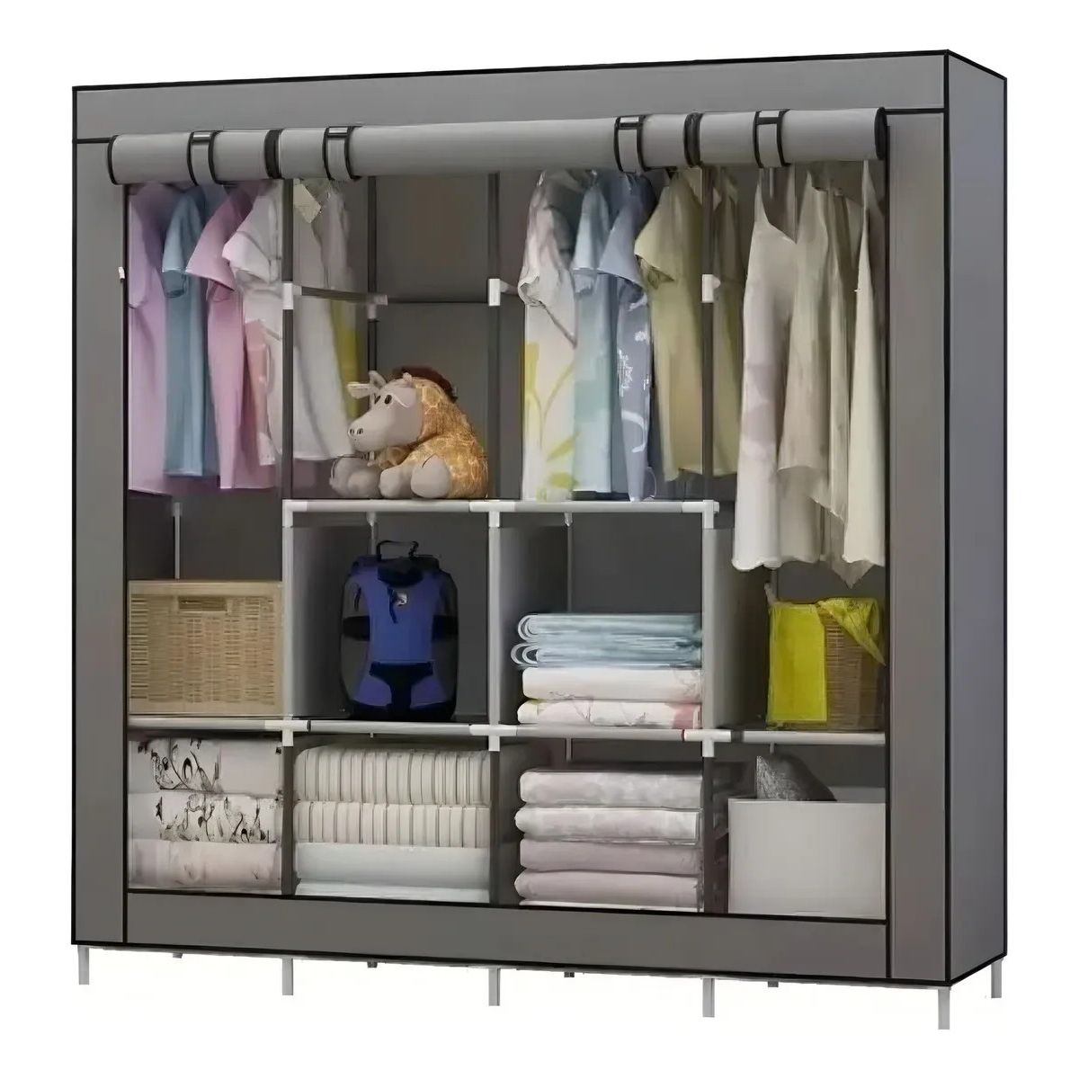 GENERICO - Closet Ropero Armable 4 Módulos Zebbris Color Gris