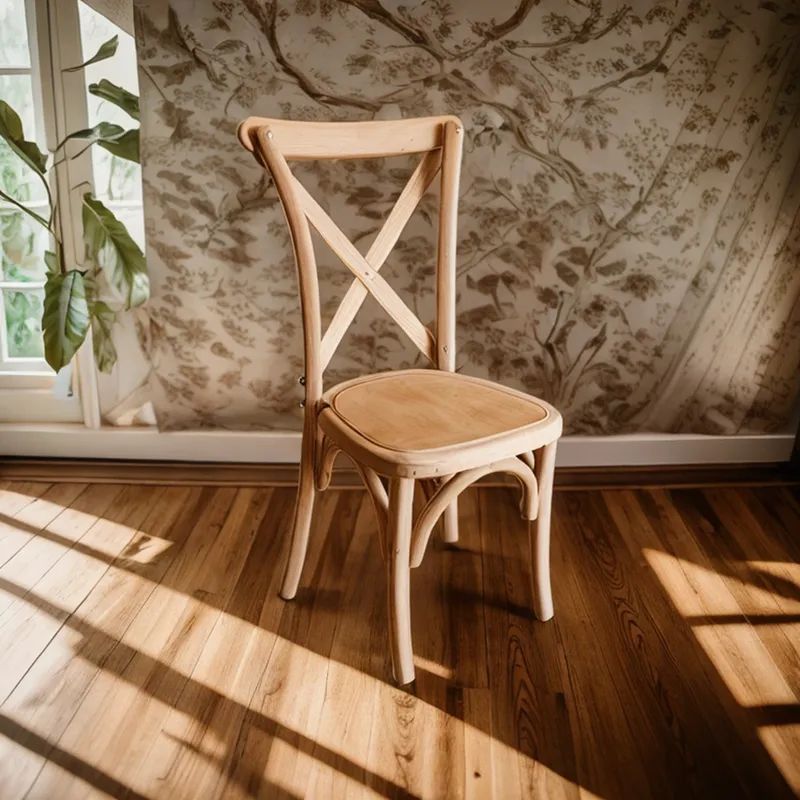 GENERICO - Silla Crossback En Crudo Para Comedor O Cafe Bar En Madera
