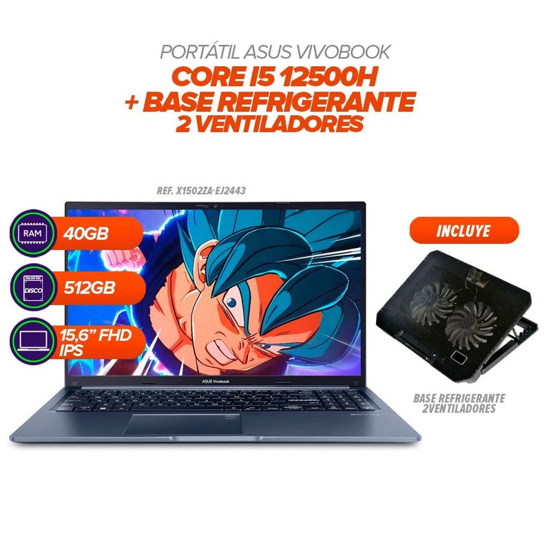ASUS - Portatil Asus X1502ZA Intel Core I5 12500H  512GB SSD  40GB RAM  Incluye Base Refrigerante
