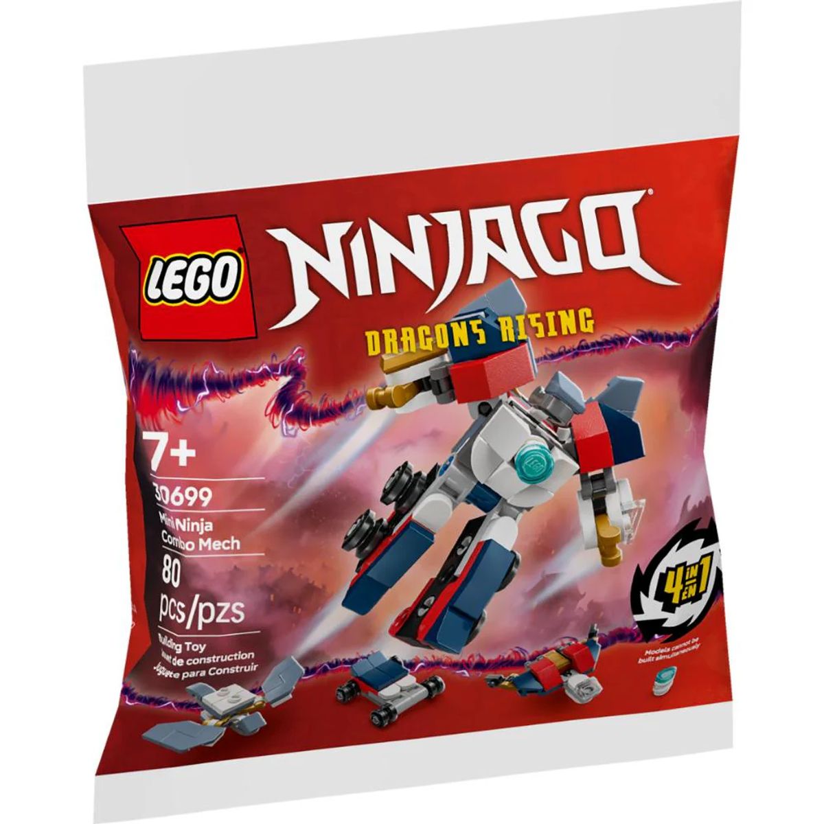 LEGO - Juego Lego 4 En 1 Ninja Combinado 80 Piezas Para Niños
