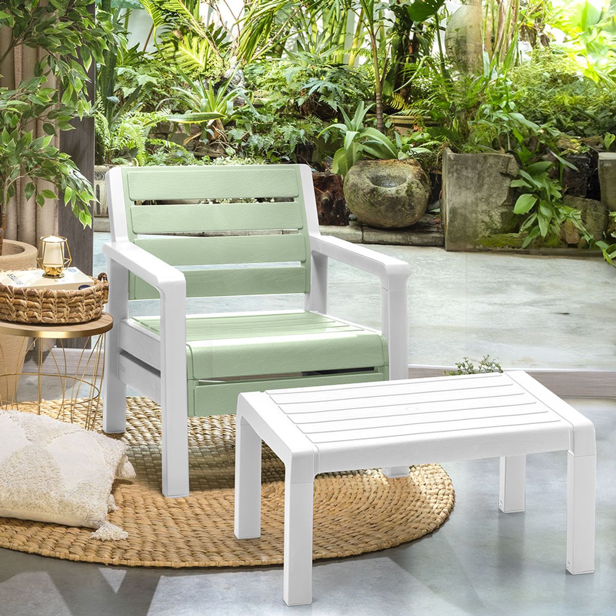 RIMAX - Combo Barú Sillón + Mesa de Centro RIMAX - Verde Salvia