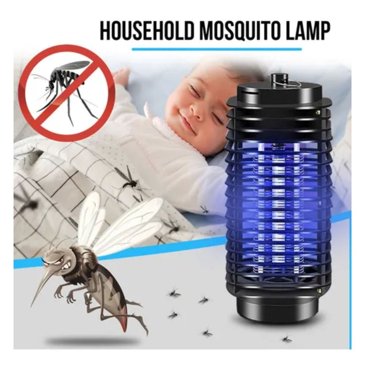 GENERICO - Lampara Eléctrica Mata Mosquitos Zancudos