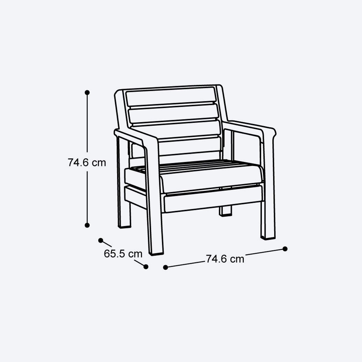 RIMAX - Combo Barú Sillón + Mesa de Centro RIMAX - Gris Cemento