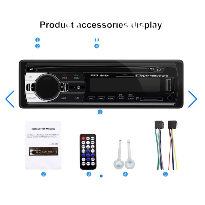 GENERICO - RADIO PARA CARRO  MULTIFUNCIÓN CDMP3USBFM
